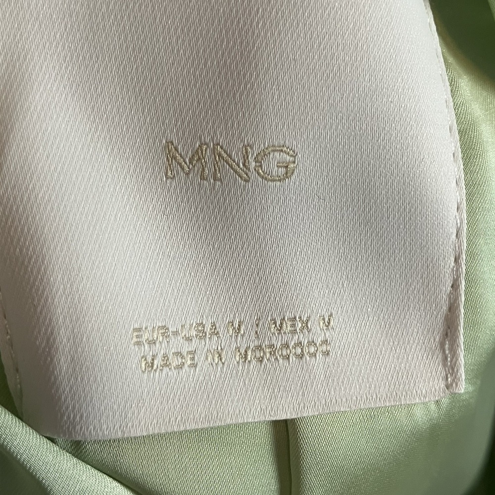 Mango Blazer Womens Size Medium Light Green Tweed… - image 6